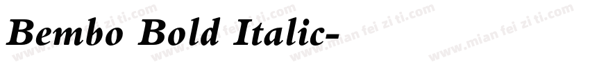 Bembo Bold Italic字体转换